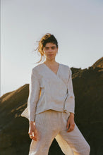 Load image into Gallery viewer, Sol Top, ecru with brown stripes