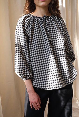 Camille tunic, black and white gingham