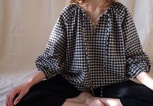 Load image into Gallery viewer, Camille tunic, black and white gingham