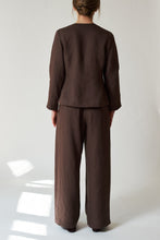 Load image into Gallery viewer, Audrey tailored linen blouse, brown