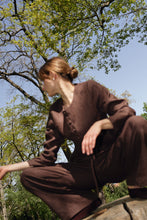 Load image into Gallery viewer, Audrey tailored linen blouse, brown