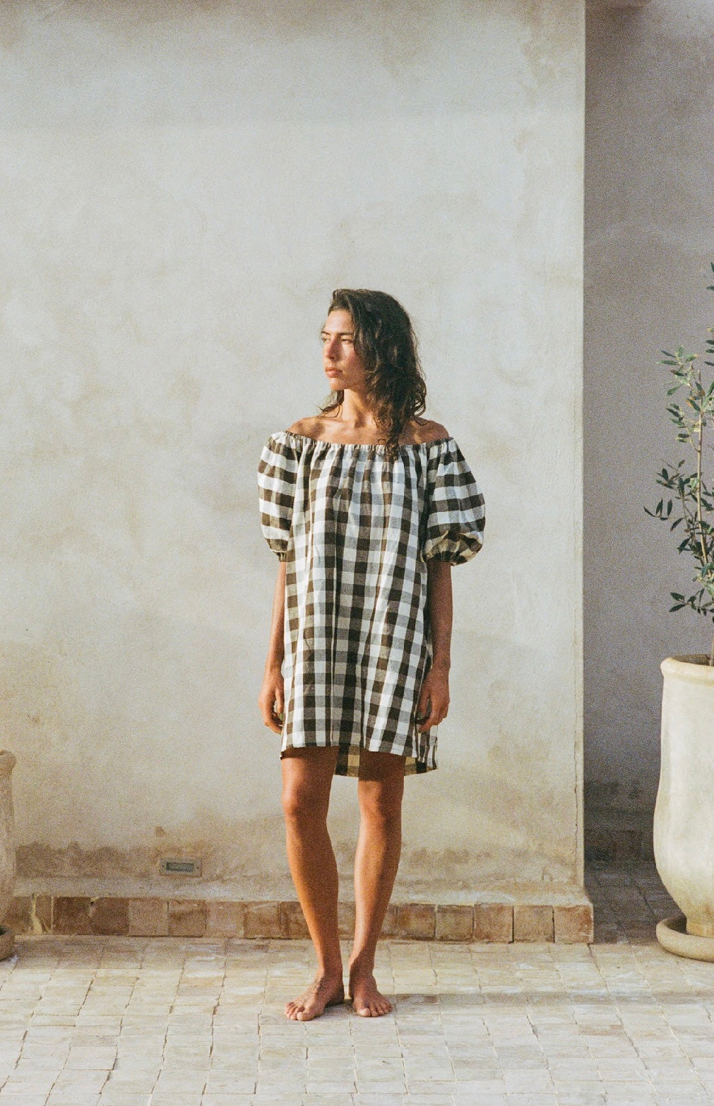 Gisèlle Dress, brown gingham