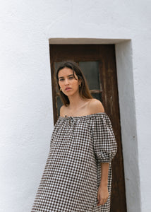 Gisèlle Dress, brown gingham