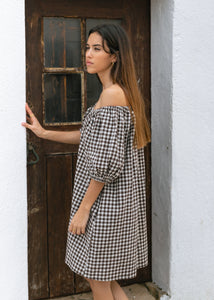 Gisèlle Dress, brown gingham