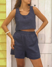 Load image into Gallery viewer, Sabrine crop top, midnight blue