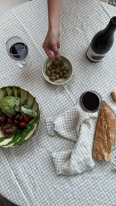 Tablecloth, natural gingham