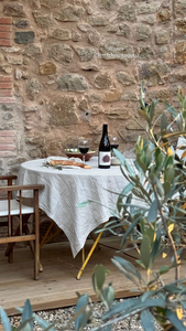 Tablecloth, natural gingham